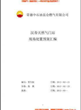 昆侖燃氣某燃氣門站現場處置預案匯編