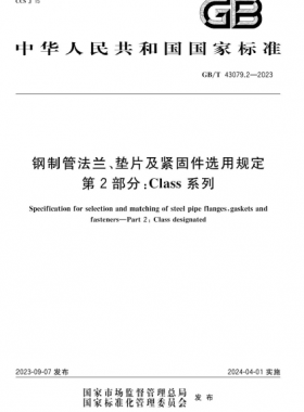 鋼制管法蘭、墊片及緊固件選用規(guī)定 第2部分：Class系列國(guó)標(biāo)/T 43079.2-2023